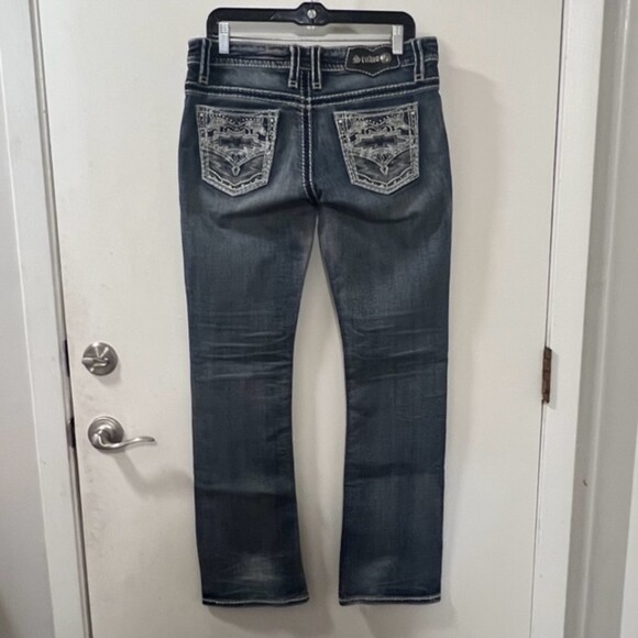 Studio 5 Womens Blue Straight Leg Mid Rise Denim Jeans Cotton Blend Size W33 - Picture 4 of 9